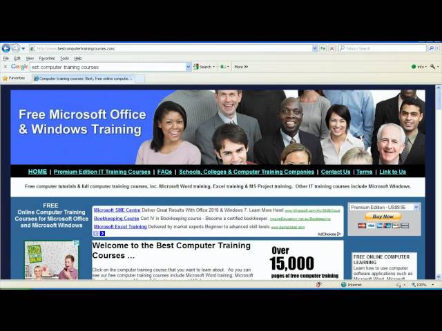 Free computer training courses: Free Windows & Office tutorials