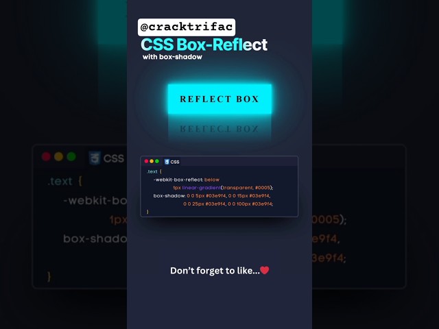 Box Reflect with Box Shadow @cracktrifac