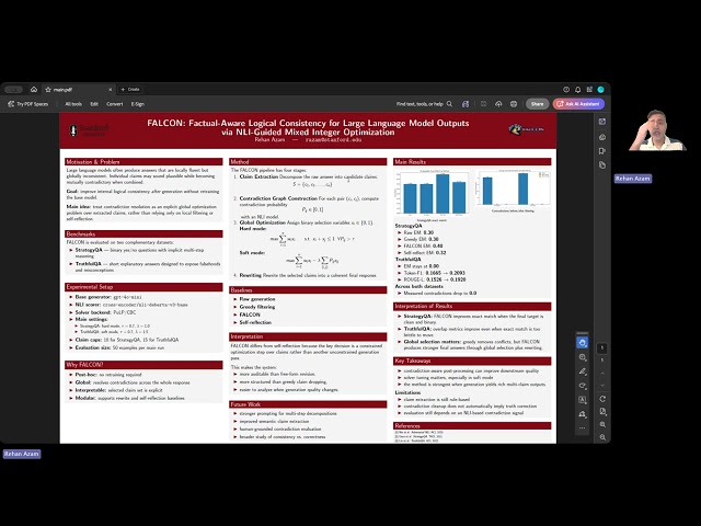 FALCON: Factual Aware Logical Consistency for LLM Outputs via NLI Guided Mixed Integer Optimization
