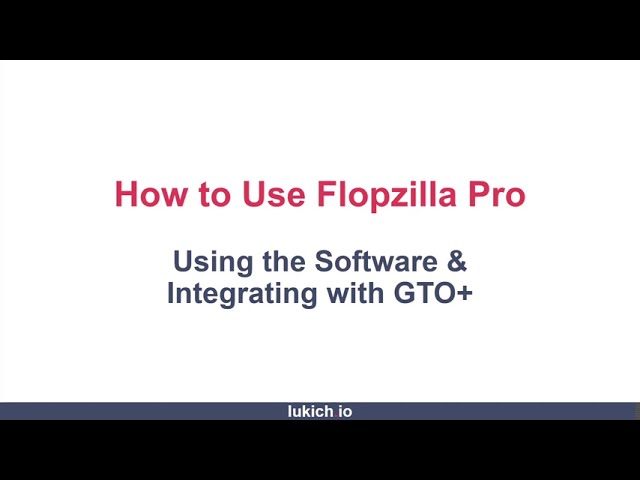 How to Use Flopzilla Pro