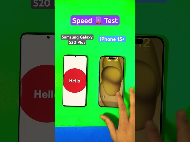 Samsung Galaxy S20 Plus vs iPhone 15+ Speed Test #viral #samsungvsiphone #test