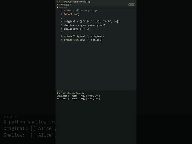 The Silent Python Shallow Copy Trap! 📋 #python #learnpython #coding #softwareengineer