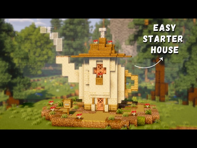 Minecraft: How To Build a Fantasy Starter House - Teapot Abode | Easy Relaxing Tutorial