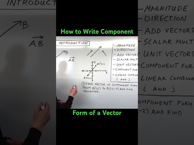 How to Write the Component Form of a Vector Given the Initial and Terminal Points