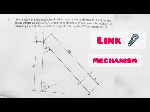 LOCI OF POINTS - LINK MECHANISM 2 in | Technical drawing | Engineering drawing