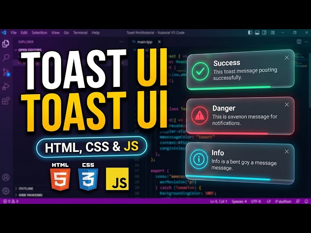 How to Build a Toast Notification with HTML, CSS & JavaScript
