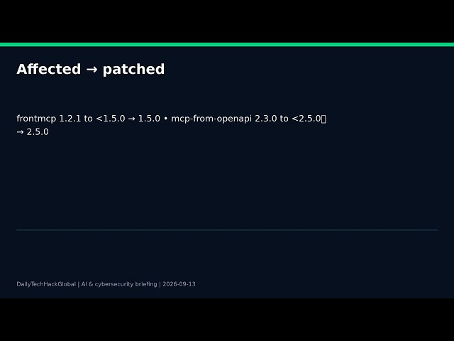 Critical MCP Security Fixes: MySQL Server, FrontMCP, and Open WebUI