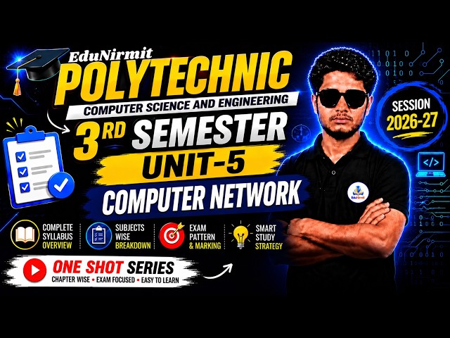 🔥Unit - 5 || OneShot || Computer Networks || CS 3rd Semester BTEUP  @EduNirmit