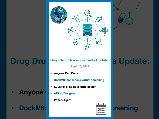 Drug Discovery Tools Update - September 25, 2026.  #ai #drugdiscovery #drugdesign