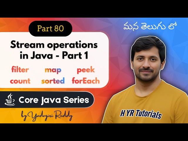 #80 Java Stream Operations Part 1 | filter, map, sorted & peek | Core Java
