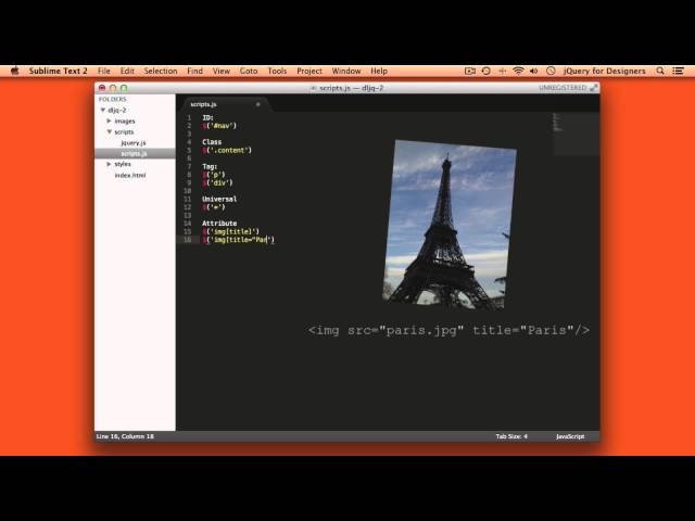 Designers Learning jQuery Episode 2: jQuery Selectors