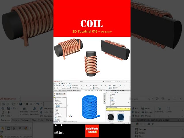 SolidWorks Tutorial #016 : coil - #CAD #CAM #drawing  #tutorial #helpmemakethismakesense #drone