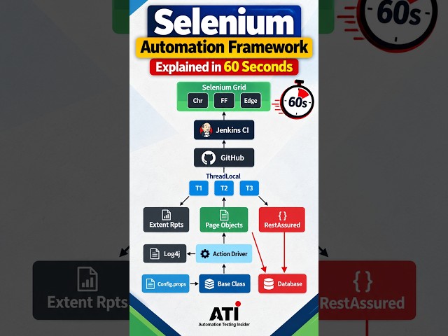 Selenium Automation Framework Explained in 60 Seconds 🚀 | Enterprise Architecture