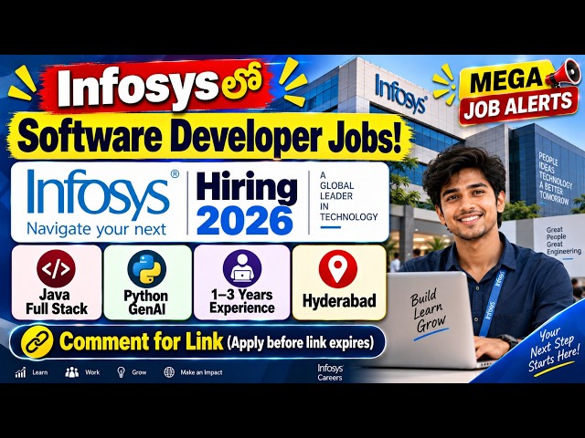 Infosys Recruitment 2026 🔥 Software Developer | Java Full Stack & Python GenAI | 0–3 Yrs | Hyderabad