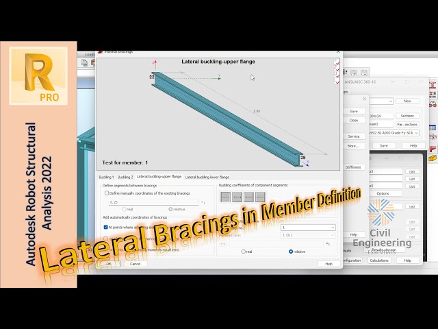 Lateral Bracing and Steel Member Definition in Autodesk Robot