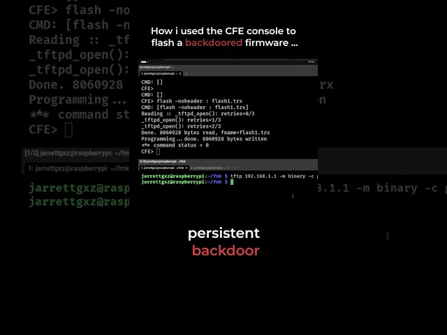 How i used the CFE console to flash a backdoored firmware