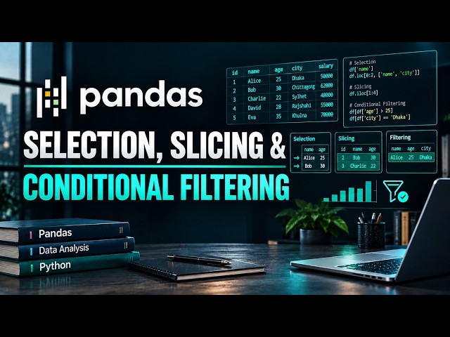 Pandas Selection, Slicing & Filtering | Module 02: loc, iloc & Boolean Indexing