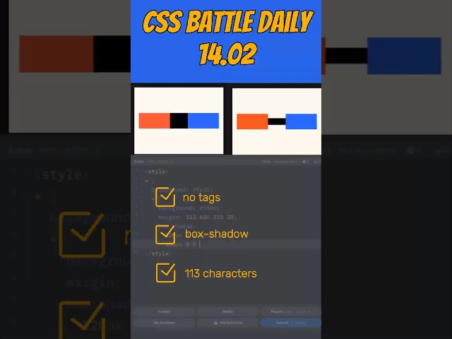 Sub-150 Character Logic with Nested Universal Selectors.Daily css battle solution 14.02  #cssbattle
