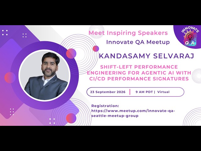 InnovateQA Events | Shift-Left Performance Engineering for Agentic AI with CI/CD