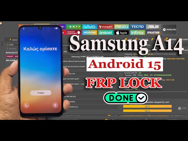 Samsung Galaxy A14 5G FRP Bypass Unlock tool Android 15