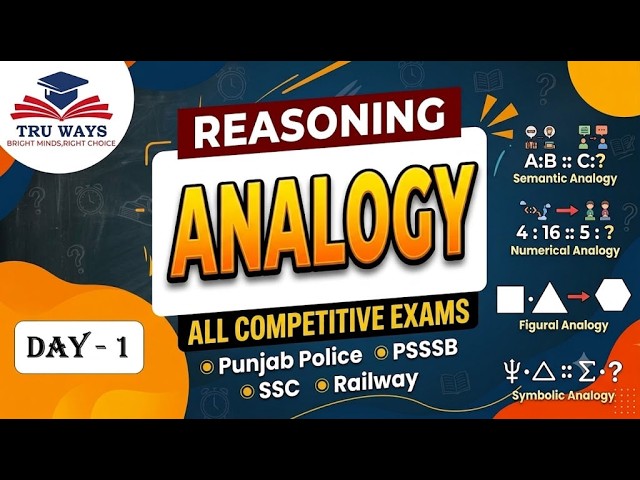 Analogy (Day-1)| Reasoning Special| Theory + MCQs -PSSSB,Punjab Police & All Exams