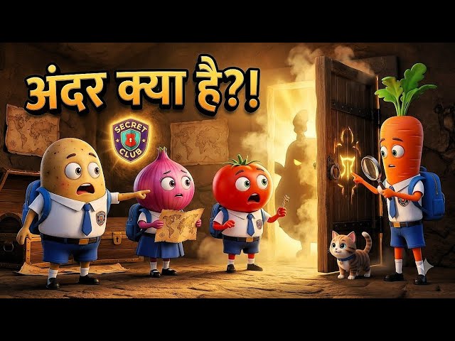 Aloo Aur Doston Ko Mila Secret Club! 😱 #shorts #aistory #secretclub #ai #school 