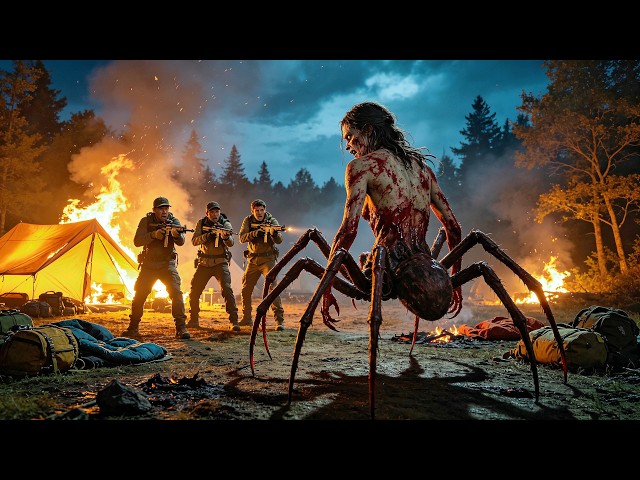 【FULL MOVIE 4K】Camping Turns Deadly! The Terrifying Spider‑Human Creature Strikes!