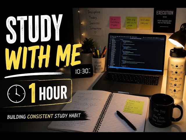 Study With Me | Building a Consistent Study Habit | 1 Hour