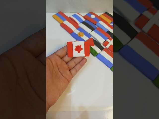 🇨🇦 Making a Mini Canada Flag with Clay 🍁✨ | Satisfying Clay Art #trending #shorts