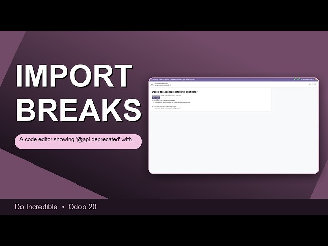 Odoo 20 Un-Exports api.deprecated — Your Own Decorator Breaks the Import