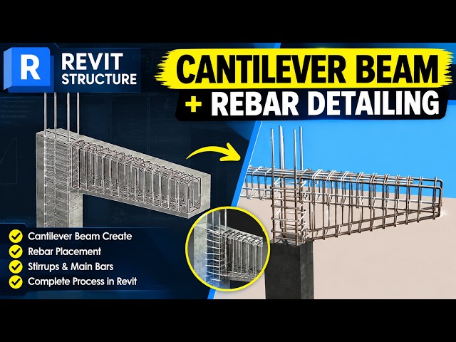 Revit Structure Tutorial | Cantilever Beam Kaise Banaye & Rebar Detailing | Complete Guide
