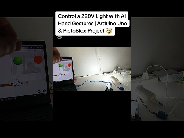 I Controlled a 220V Light with my finger! 🤯 | AI + Arduino #Shorts