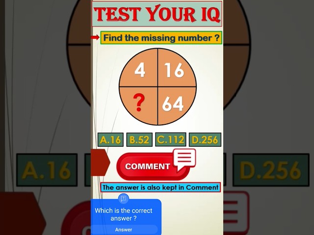 IQ test for genius only | IQ test #shorts #iqtest #viralvideo