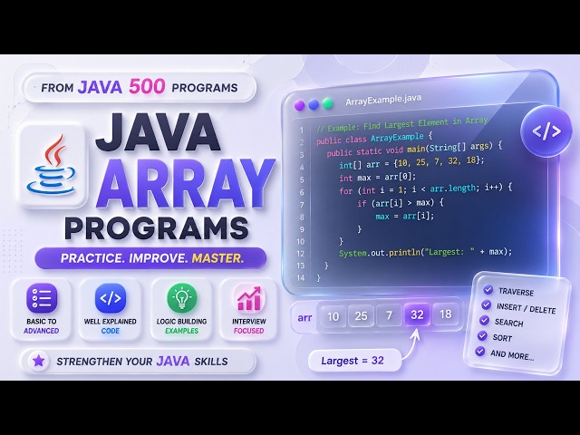 ☕ Java Array Programs(14) | Second smallest number | Print array | Java 500 Programs Series | Arrays