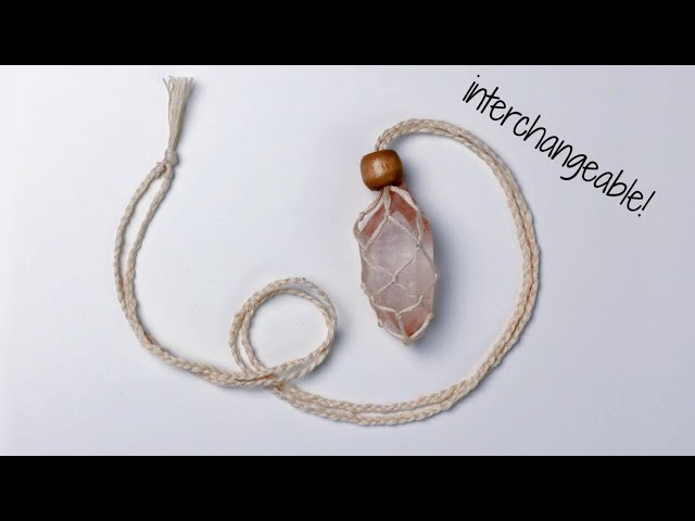 Interchangeable Macrame Crystal Necklace (DIY Tutorial)