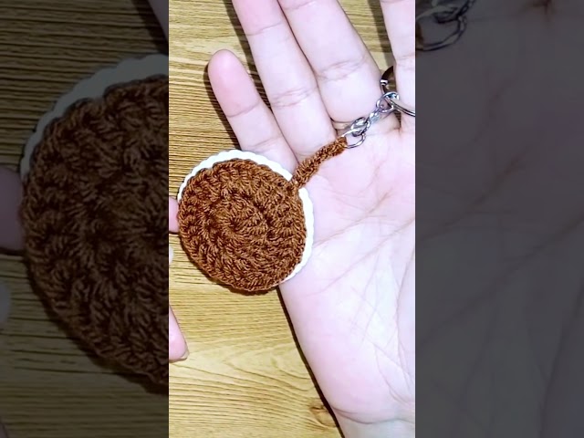 Making a Cute Chocolate Biscuit Keychain! 🍪✨ #shorts #crafts