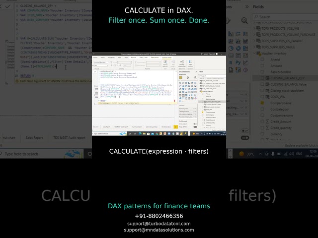 CALCULATE in DAX explained — filter once, sum once, the foundation of every measure #PowerBI #DAX