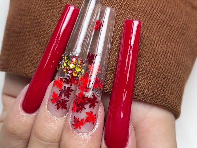 LDS MAPLE GLITTER NAIL ART✨💅 - Naill Fall Design #short