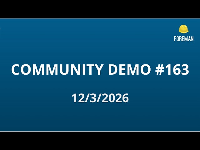 Foreman Community Demo #163