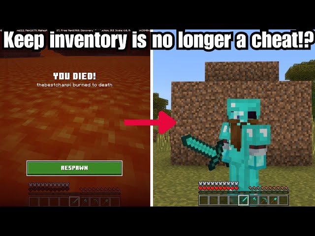 You can finally have keep inventory without cheats well kind of…