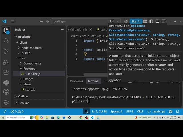 CSSE4103 (Full Stack Web Dev) Activity - Redux Toolkit Setup