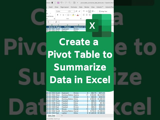 How to Create a Pivot Table in Excel | Step-by-Step Tutorial