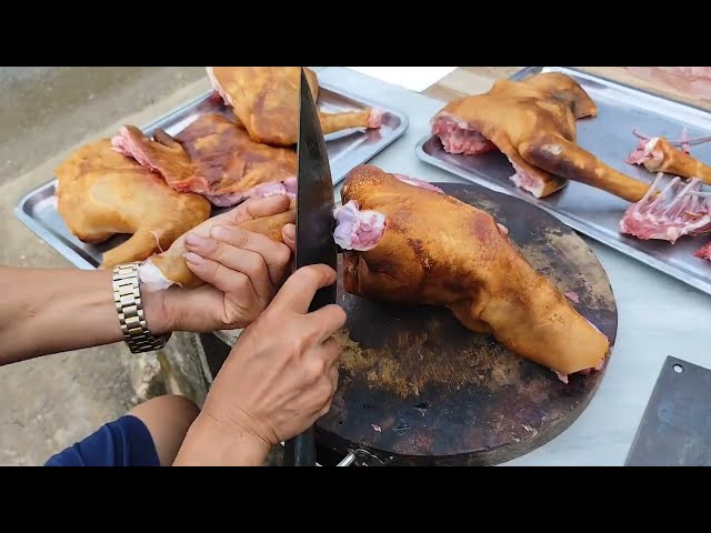 Dog meat, a Vietnamese street food.