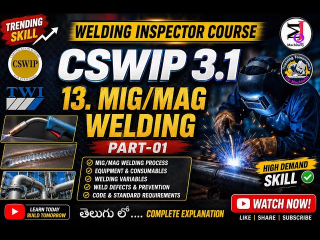 🔥 CSWIP 3.1 Chapter13 MIG/MAG Welding | Most Important Topic for Welding Inspector Exam Part-01