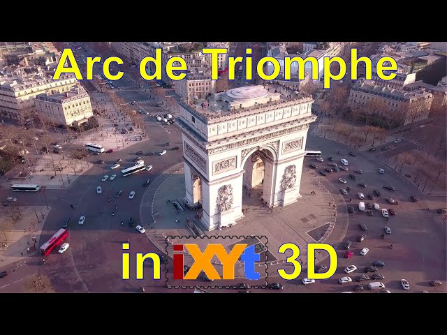 Arc de Triomphe-2, Paris, France in iXYt 3D side-by-side video for VR