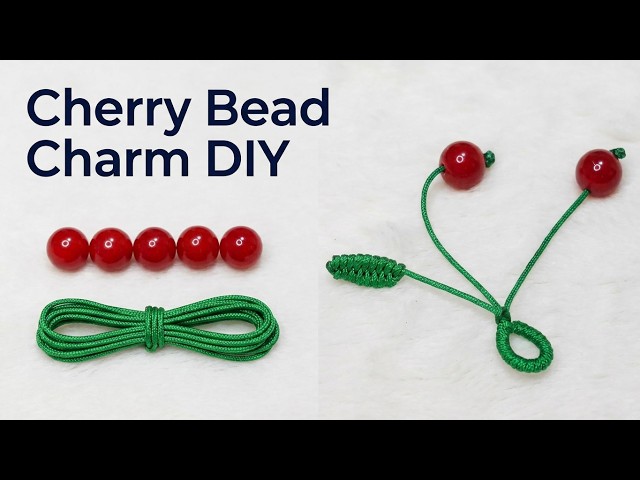 How to Make Simple Cherry Bead Phone Charm | Easy Macrame Tutorial for Beginners