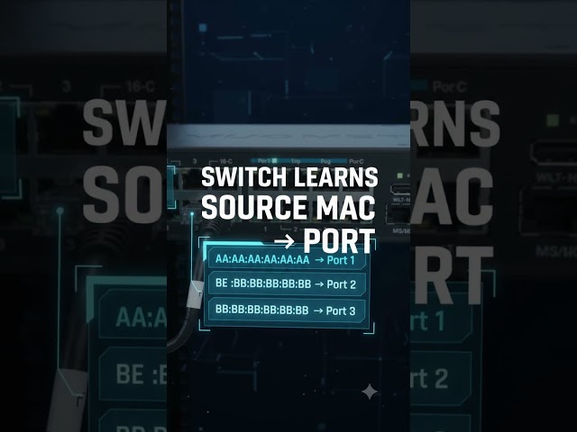 How Does a Switch Know Which Port to Use? 🤯 MAC Table Explained! #shorts