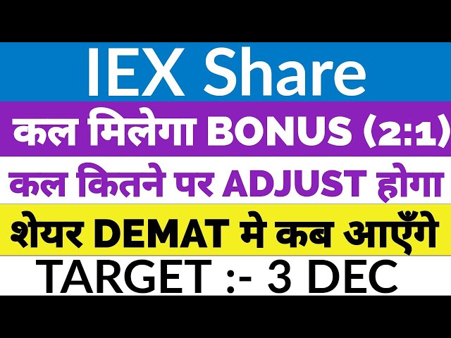 IEX share latest news | IEX share price | IEX bonus ex date | Iex bonus news | Target | IEX🔥💥