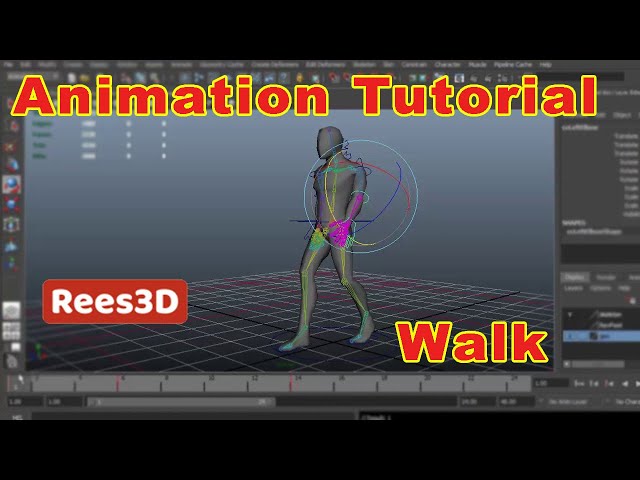 Maya Animation Tutorial - Walk | Rees3D.com