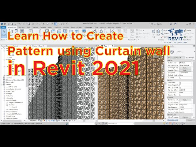 Learn How to create Pattern using curtain wall in Revit 2021